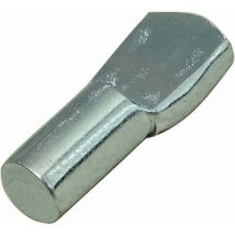 Aerzetix - 100 Stück Regalstifte Ø5mm mit flachem Ende zum Einstecken - Regalträger Regal - aus verzinktem Stahl - silberfarben - Aufbewahrung