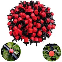 Beijiyi - 100 Stück verstellbare Tropfer, Bewässerungssystem, verstellbare Tropfer aus Kunststoff, Nebelsprinkler, für Tropf-Mikro-Tropfbewässerung