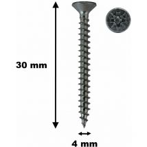 100 Stück Holzschrauben, tf, Stahl verzinkt, 4 x 30 mm