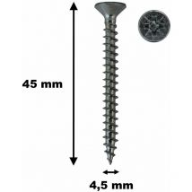 100 Stück Holzschrauben, tf, Stahl verzinkt, 4,5 x 45 mm
