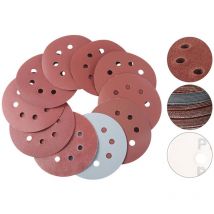 100-teiliges Schleifscheiben-Set mit 8 Löchern, rundes Schleifpapier, Polier- und Schleifscheiben, Trockenbauschleifer für Metall, Holz, Stein