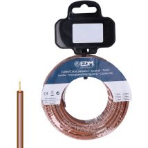 EDM - Bobine fil électrique 2,5mm câble marron 10mts sans halogène