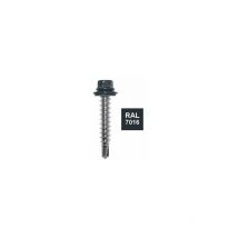 100 Vis Acier Bol-Fixations, Diam.4.9 Mm x L.35 Mm Ral7016