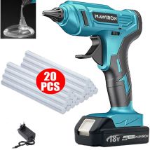 100-w-akku-heißklebepistole Für Haus Und Garten, Mini-klebepistole + 20 Stück 11-mm-klebestifte + 1x 3,0-a-akku + Ladegerät, Kompatibel Mit Makita-