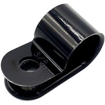 100 x 12mm Plastic Electrical Cable Pipe P-Clips Nylon Black Clamps