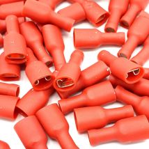 100 x 4.8x0.8mm rouge entièrement emboîtable femelle isolés déconnecte bornes