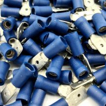 100 x Blue 1.5-2.5mm2 Pre-Insulated Male Push-On Crimp Tab Terminals