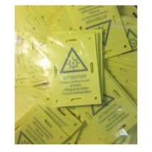 AVB - 100 x señales de advertencia 'Presencia de 2 fuentes de voltaje' - 50x74 mm