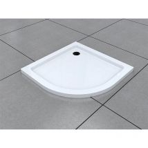 100x100 cm Viertelkreis Duschtasse – Flache Acryl Duschwanne – mit 5 cm Höhe - R55 - Buylando