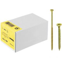 Spanplattenschraube 4,5 x 30 mm – gelb verzinkt – Teilgewinde 18 mm – Doppelkopf mit Innen-6-kant-Antrieb