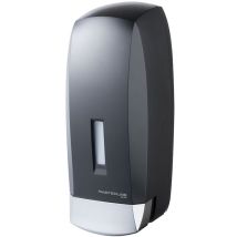 Bisk - 1000ml Liquid Soap Refillable Dispenser Wallmounted Push Button Tank Black abs