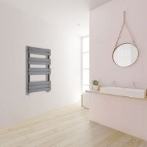 Biubiubath - Heated Towel Rail Radiator 1000x450mm Anthracite Flat Panel - Anthracite