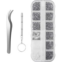 1000pcs lunettes nose Holder Horlogerie vis set, 12 vis à grille, lunettes de soleil sans cadre accessoires
