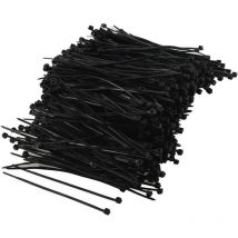 1000pcs Nylon Cravates Plastique Cable GlissierAttache (2x100mm, noir)