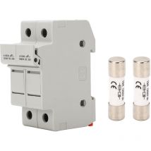 Jeffergarden 1000VDC 32A 2P Ensemble de Porte-fusibles pv avec Fusible pv Solaire 15A Protection contre les Courts-circuits Centrale Photovoltaïque