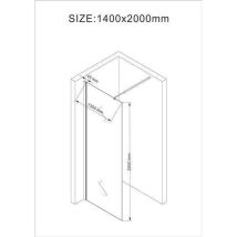 Glaszentrum Hagen - 1000x2000x10mm 'eva' Schermo Doccia - Cabina Doccia - Gelo striscia 140x200cm