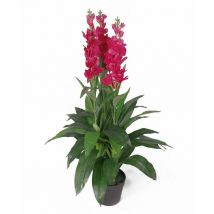 Leaf - 100cm Artificial Cymbidium Orchid Plant - Extra Large - Dark Pink Flowers