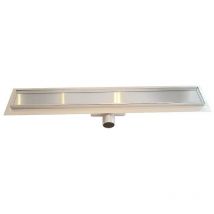 Buylando - 100cm Edelstahl Flach Duschrinne Duschablauf Ablaufrinne Befliesbar