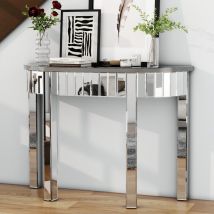 100cm Glass Top Console Table