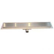 Buylando.shop - 100cm Inox douche canal en acier / Fente - Grau-Silber
