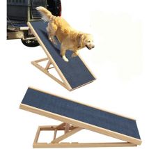 Dayplus - 100CM Rampe pour chien Rampe pour animaux compagnie pour voiture, avec hauteur réglable, rampe de sécurité pour tapis antidérapant,