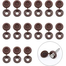 Mowze - Scharnier-schraubkappen, Kunststoff-schraubstopfen Für Möbel, Schränke, Regale, Braun, 100 Stück