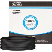 100m Bobine Câble Utp Catégorie 6 ofc AWG24 Rigid Outdoor Suitable Couleur Noir 10.20.0502-ext-bk
