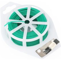 100m Cravate Molle de Jardin Vert, Liens végétaux torsadés, Fil Enduit de Plastique avec Le coupeur