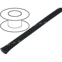 100m gaine polyester tresse 49 5mm gris fonce