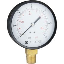 Manomètre chauffage central – 100 mm – 0-145 psi – Filetage BSPT 1/2" – OTTONE