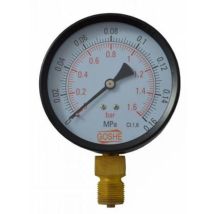 Manomètre GOSHE 100 mm – 0-1,6 bar – Laiton – Connexion M20x1,5 – Pression max, Quantité par pack, Filetage plomberie, Configuration raccord