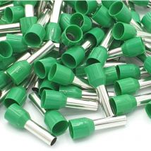 Pepte - 100pcs 6mm Insulated Green Single Cord End Terminal Crimp Bootlace Ferrules