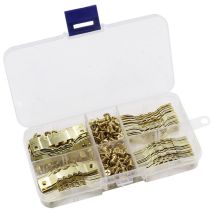 100Pcs Cintre Photo Attache Cadre Accroche Tableau Photo crochet en metal dorée solide et durable-crochet pour
