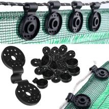 Ensoleille - 100pcs Clip de Fixation pour Brise Vue,Clip Spécial avec œillet en Plastique,Clips de Fixation Traités Anti-UV pour Brise Vue, Filet,