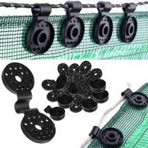 Ensoleille - 100pcs Clip de Fixation pour Brise Vue,Clip Spécial avec œillet en Plastique,Clips de Fixation Traités Anti-UV pour Brise Vue, Filet,