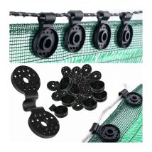 Cyslmuk - 100pcs Clip de Fixation pour Brise Vue,Clip Spécial avec œillet en Plastique,Clips de Fixation Traités Anti-UV pour Brise Vue, Filet,