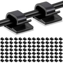 100pcs Clips Câbles Adhésifs Gestion de Câble Support Organiseur de Fils Électriques Plastique Organisateurs de Cordon de Câble Clip pour Fixer des