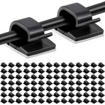 100pcs Clips Câbles Adhésifs Gestion de Câble Support Organiseur de Fils Électriques Plastique Organisateurs de Cordon de Câble Clip pour Fixer des