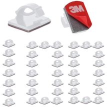 100PCS Clips Câbles Durables avec 3M Adhésif, Rangement de Cordon Serre-Câbles, Gestion de Câble Support Organiseur de Fils Electriques Réglable pour