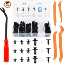 Soekavia - 100pcs Clips De Retenue De Voiture, Rivet Clips Plastique De Voiture Clip De Fixation Pour Voiture Et 4pcs Outils De Démontage Pour