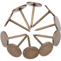100pcs Clou tapissier punaise clous de tapissiers en fer à tête plate de style vintage, pour meubles, canapé, décoration de porte, 1,1x1,7cm