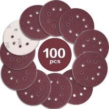100 Stück 125 Mm Schleifscheiben, Körnung 60, 8-loch-schleifpapier-schleifscheiben, Ideal Zum Schleifen/polieren Für Exzenterschleifer