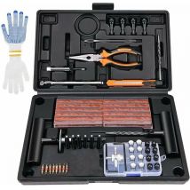 100PCS Kit de Reparation de Pneu Moto Professionnel Meche Pneu Kit Crevaison Réparation Pneu tubeless Voiture Portable Coffret Outil Multifonction