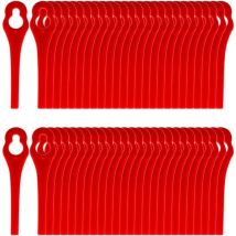 Merkmak - Promotion 100pcs Lames en Plastique de Rechange pour Coupe Bordure Lame de Tondeuse à Gazon Lames pour Débroussailleuse sans Fil Lames de