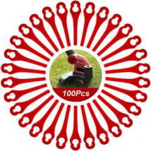 Merkmak - Promotion 100pcs Lames en Plastique de Rechange pour Coupe Bordure Lame de Tondeuse à Gazon Lames pour Débroussailleuse sans Fil Lames de
