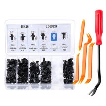 100Pièces Rivet Clips Plastique Rivets Plastiques Fixation de Protection avec Multi Formes et Tailles Universel pour Auto Voitures Panneaux de Portes