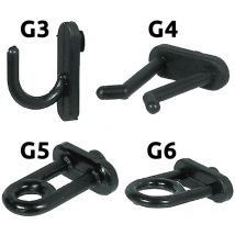 100PZ gancio in nylon per pannelli portautensili G5