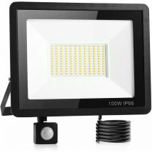 Sunxury - 100W Led Projecteur Exterieur Detecteur,Ip66 imperméable luminaire Exterieur Detecteur,Lumière blanche froide,Largement Utilisé Dans Les