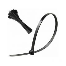 100x collier de serrage plastique 2,5x200mm noir cranté pour diamètre 53mm résistant à l'huile et à l'essence lien serre attache câble fixation tube