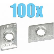 100x Schiebemuttern M8 Schiebemutter Montageplatten 27/18 28/30 Schienenmuttern